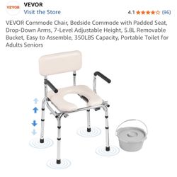 Vevor Commode Shower Chair Toilet Open Box 