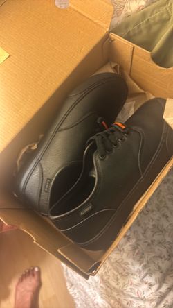 Lugz slip resistant Black Leather Lace-Up Work Shoes