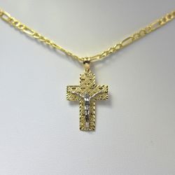 14K Gold Jesus Crucifix Necklace 
