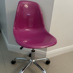 Hot Pink Rolling Chair 