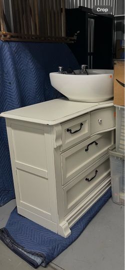 Refurbed vintage dresser/shampoo bowl