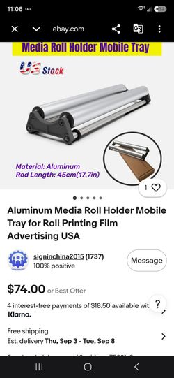 Aluminum Media Roll Holder Mobile Tray