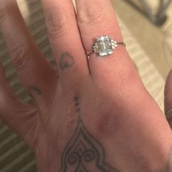 Aquamarine Diamond Ring