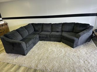 Huge Dark Gray Modern  Ashley Sectional Sofa with Cuddler