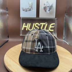 New Era Los Angeles Dodgers 'Multi Panel Plaid' 9FIFTY High Crown Strapback