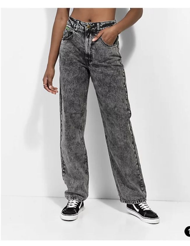 Empyre Tori Black Acid Wash Skate Jeans