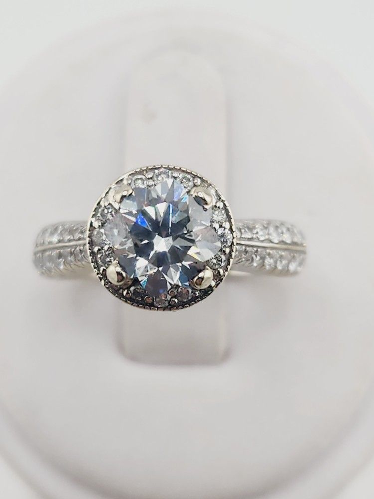 18k gold 2.02ct flower cut lab diamond 0.75ct natural diamond engagement ring