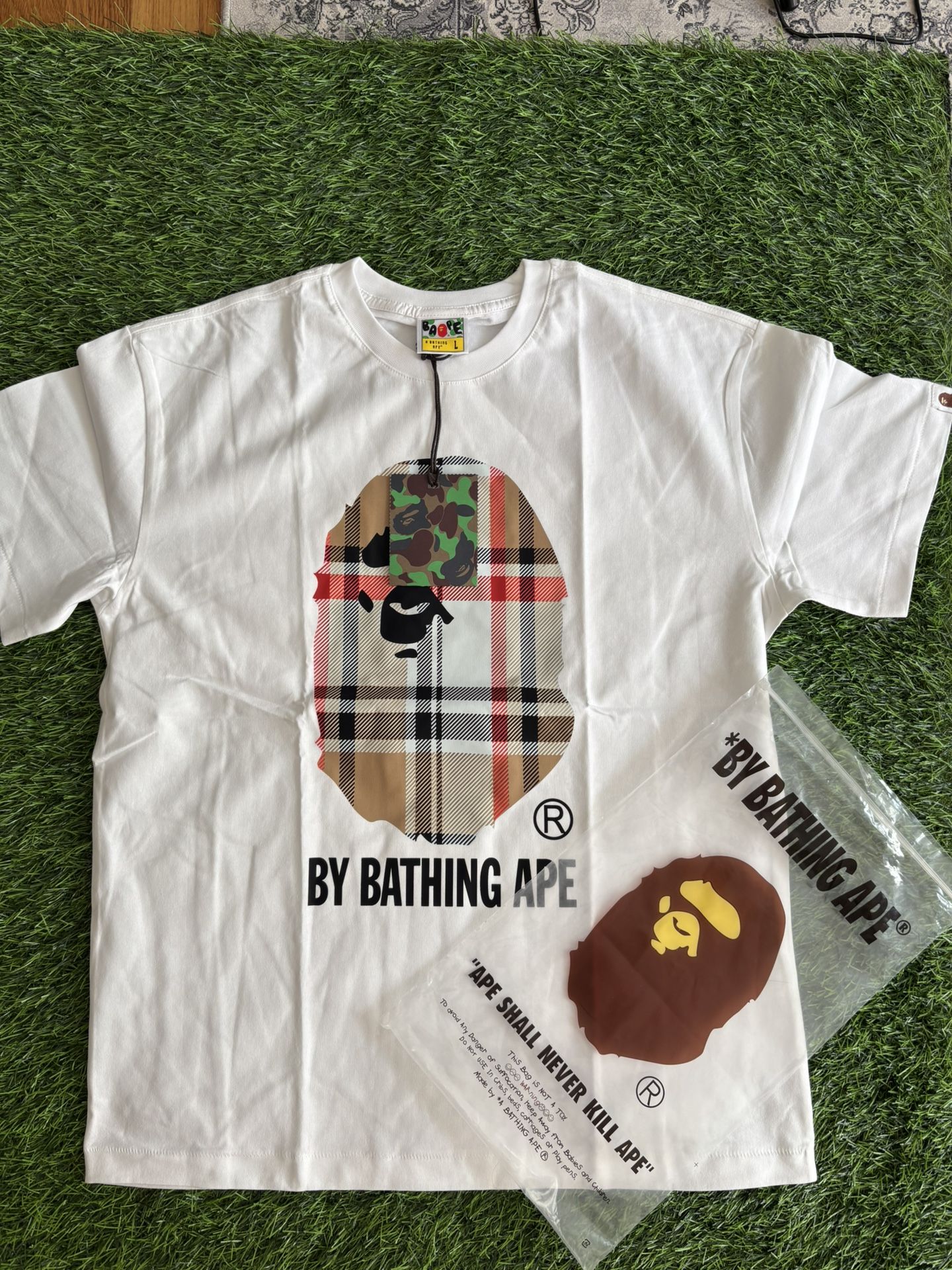 Burberry X Bape Collab Shirt White Size Medium And Large