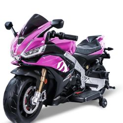 Aprilia Licensed 24V Kids Electric Motorcycle, Pink