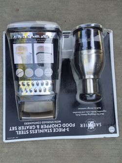 Sabatier 3 Piece Stainless Steel Food Chopper & Grater Set
