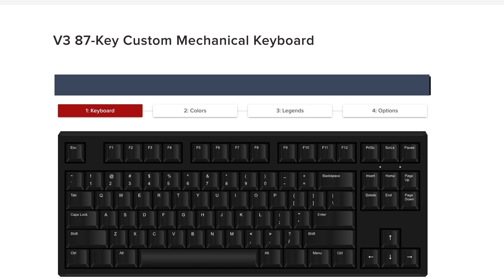 WASD CODE V3B 87-Key Mechanical Keyboard - Cherry MX Clear 