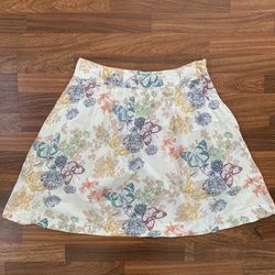 H&M Knee Length Skirt Size 10 Floral/Butterfly Design Lightweight Flowy 
