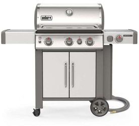 Brand New Weber Genesis II S-335 3-Burner Natural Gas Grill in Stainless with Built-In Thermometer and Side Burner HDUFX
