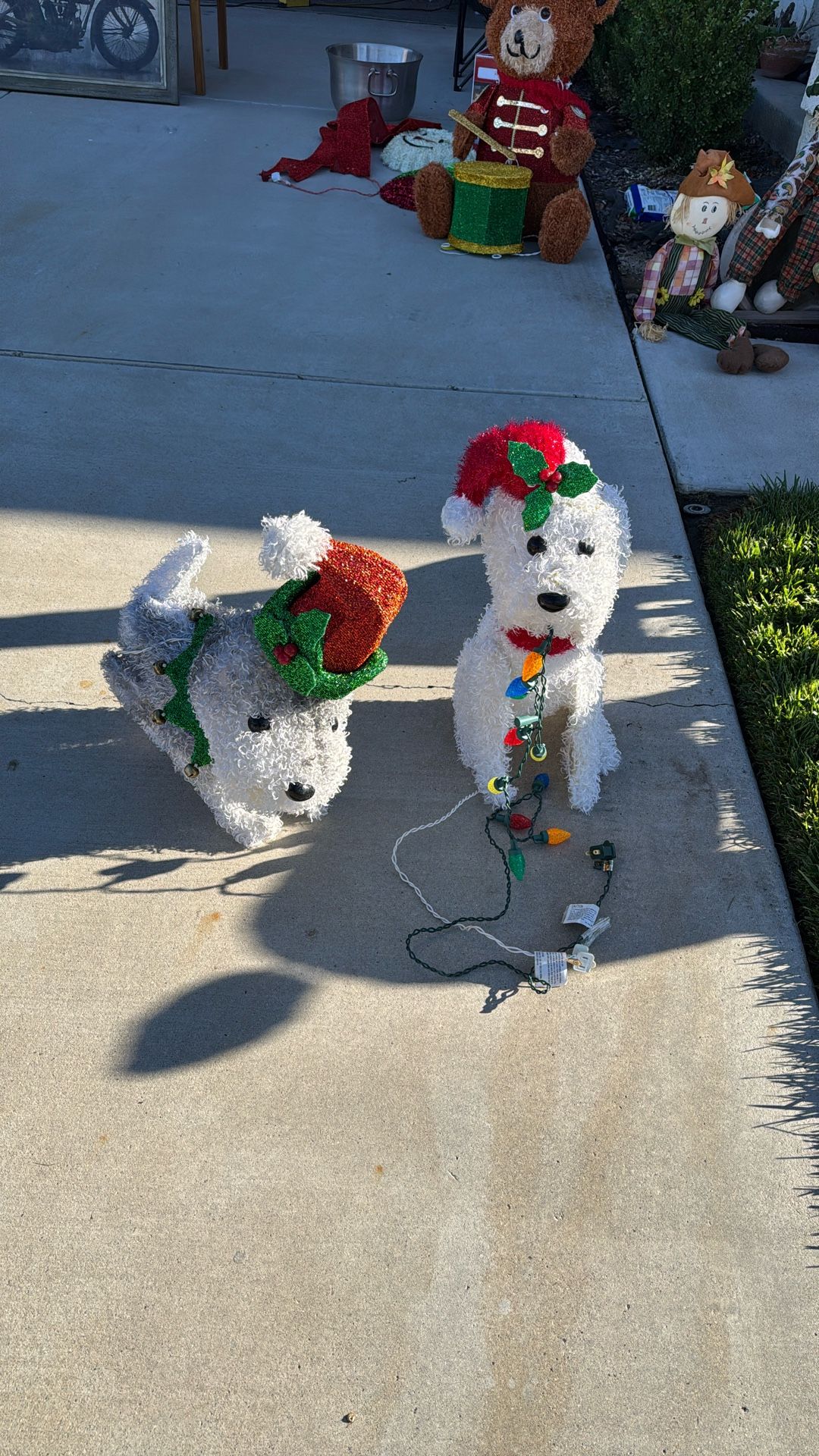 Holiday Light up Dog Lawn Decoration