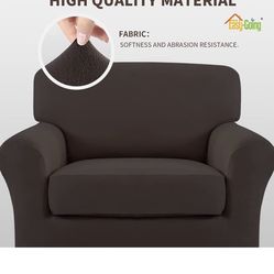 2 Piece Fleece Chair Sofa Slip Cover