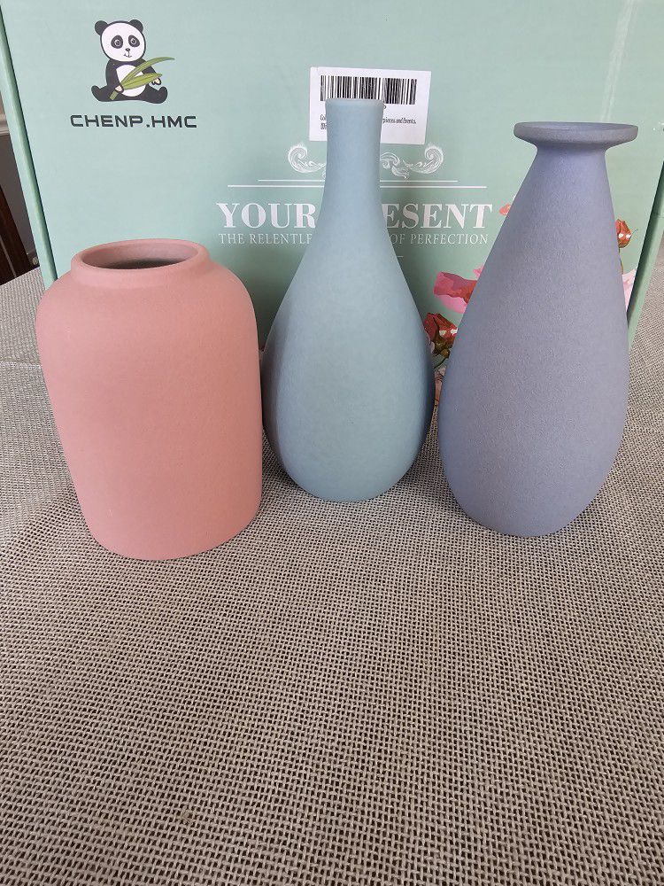 Chenp Hmc 3 Ceramic Flower Pot - Pastel Color Set