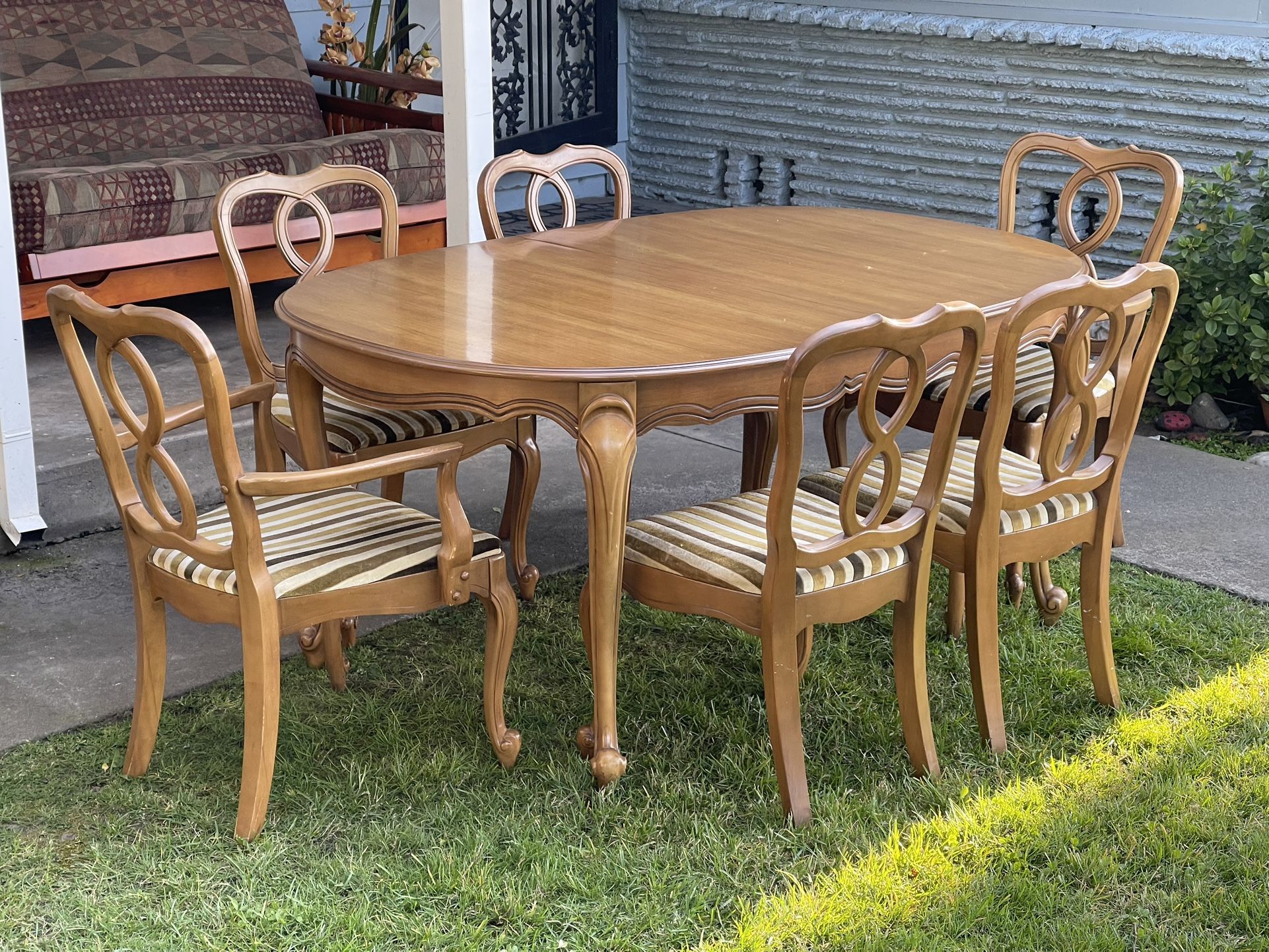 Wooden Dining Table Set with 6 Chairs