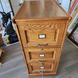 3 Drawer Oak File Cabinet