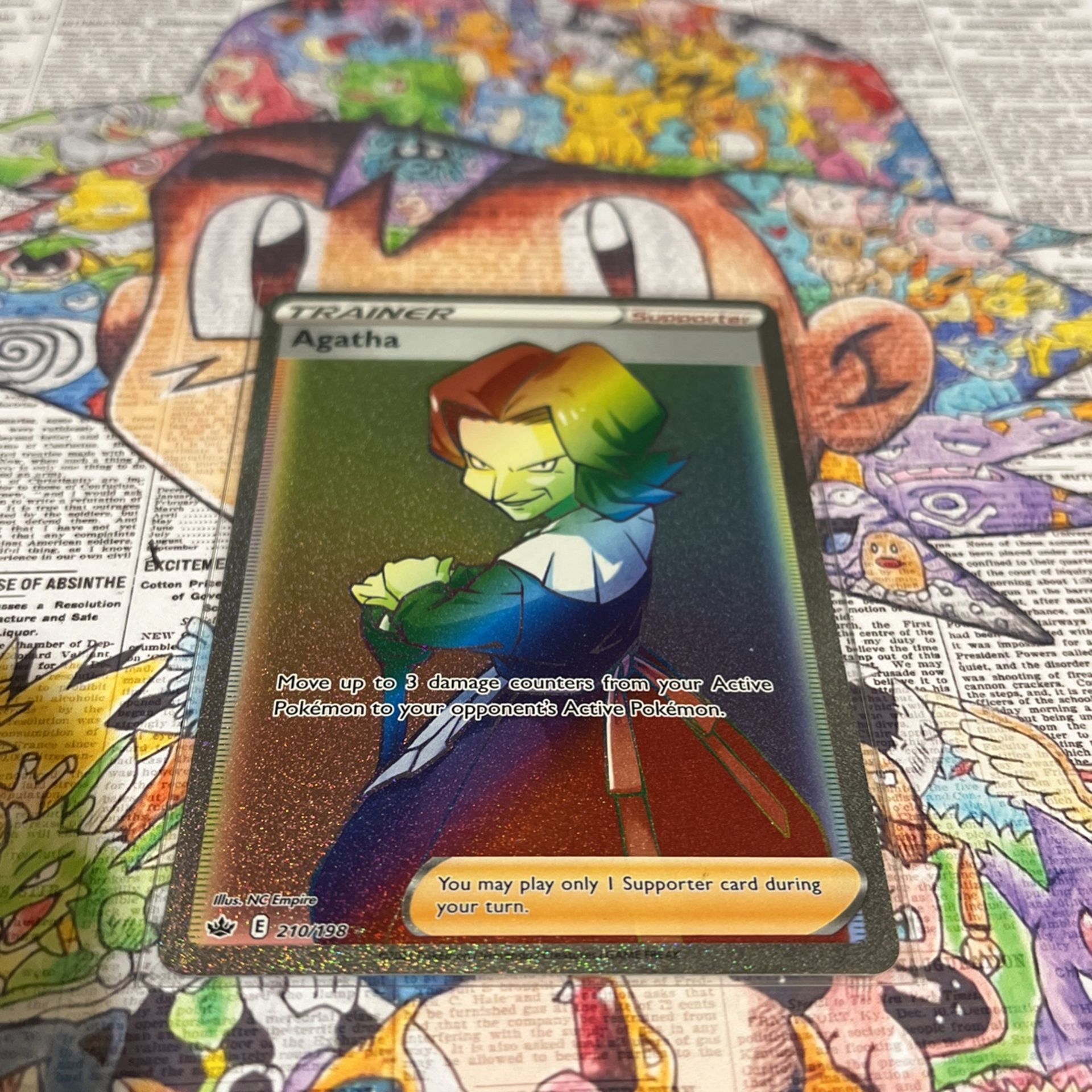 Agatha 210/198 Chilling Reign NM Full Art Secret Rainbow Rare Pokemon Card