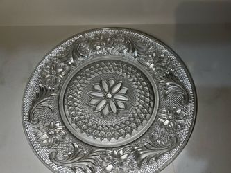 Clear Pressed Glass Decorative Plate