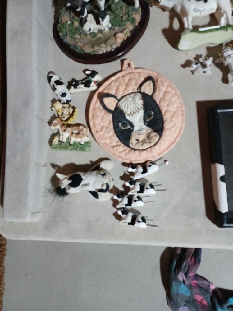 Cow Corn Holders,potholder,magnets, Momma Cow And 2 Babies.