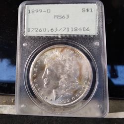 1899 O MS63 MORGAN SILVER DOLLAR PCGS RATTLER 