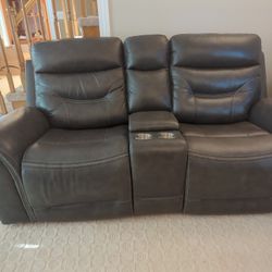 Leather Loveseat Recliner Couch
