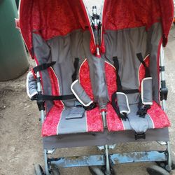 Red Double Stroller
