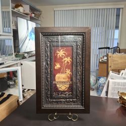 Lovely Flower Canvas Art In Darkwood Frame 20"x12"