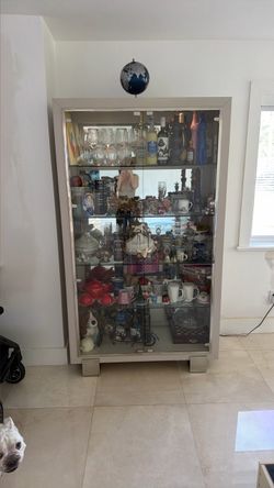 Glass Display Cabinet with Chrome Frame