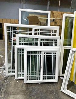 White Vinyl Windows with Prairie Grid Pattern
