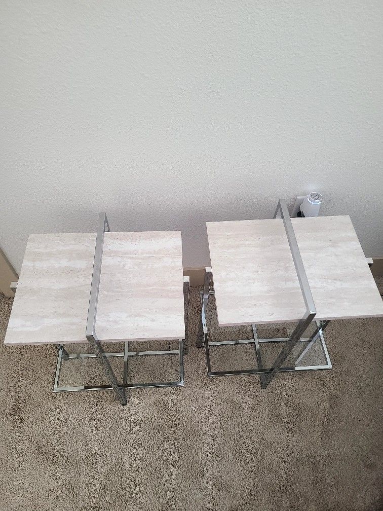 Libston Faux Marble Side Tables