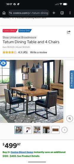 Tatum Dining Table and 4 Chairs