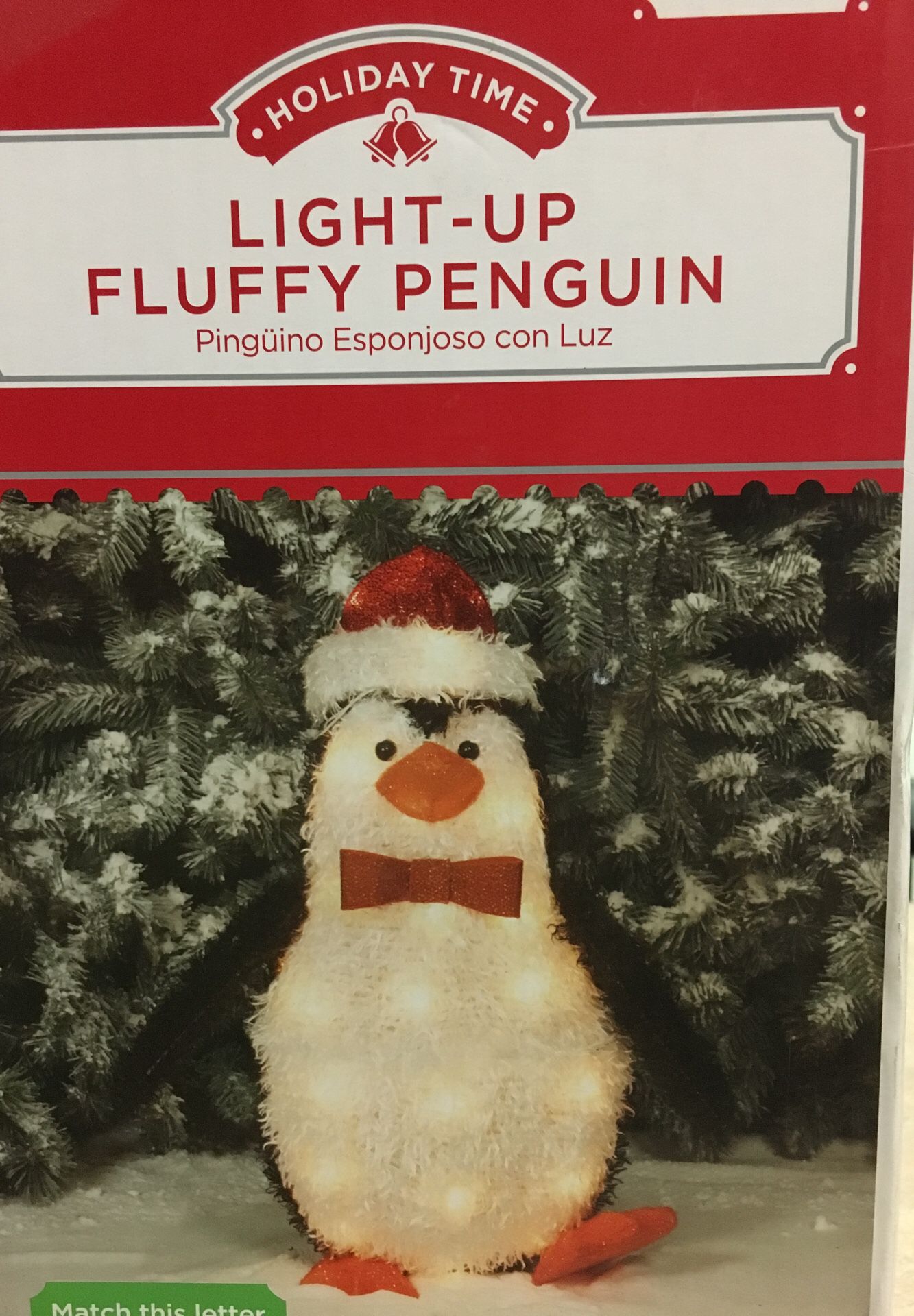Christmas light up fluffy penguin. It is 22 inches tall.