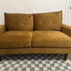 Everly Quinn Velvet Loveseat, 56.3’