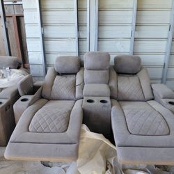 Electric Reclining Theater Couch & Loveseat