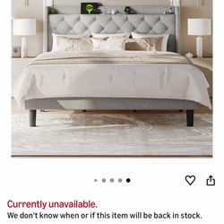 Wingback King Bed Frame and Matress