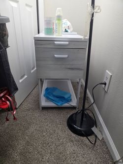 Modern 2-Drawer Nightstand with Open Shelf