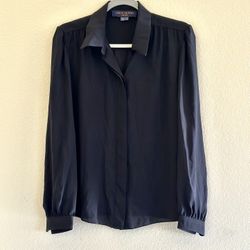 Louis Vuitton Uniforms Black Long Sleeve Button Down Dress Shirt, Size 38