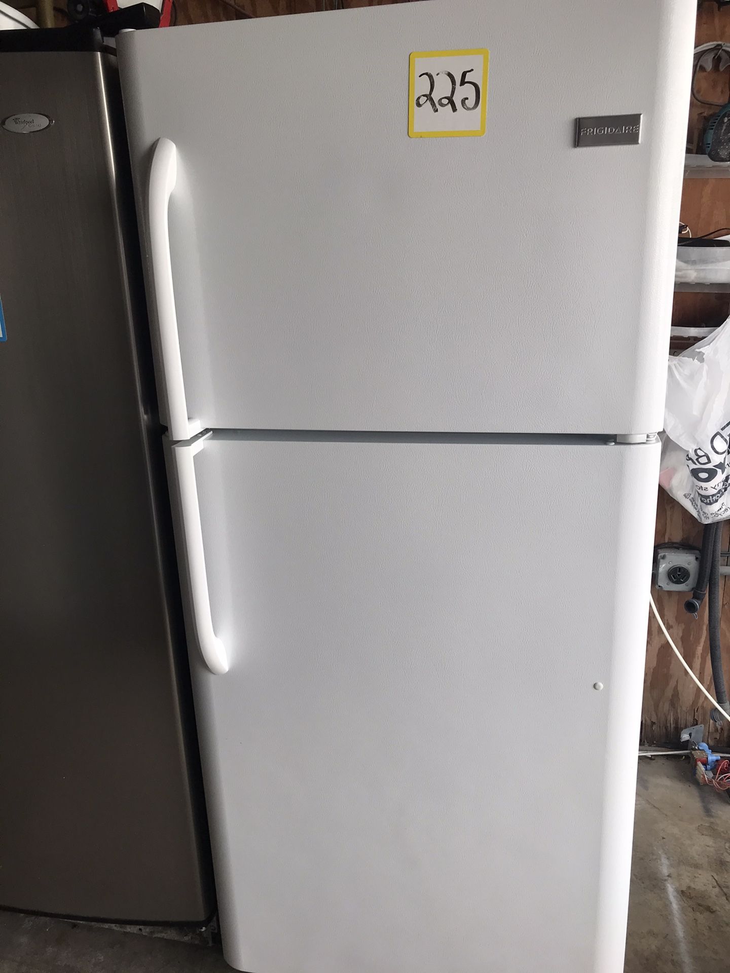 Frigidaire white refrigerator 30” Wide 68” Tall in excellent condition plus 6 months warranty. Delivery service available right away