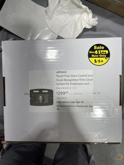 uAttend Touch-Free Voice Control and Facial Recognition Time Clock System for Employees and Small Businesses (DR2000)