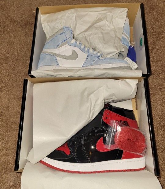 Jordan 1 Patent Bred And Hyper Royals