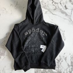 Sp5der Black Star OG Web V2 Outline Hoodie (SIZE M) Brand New
