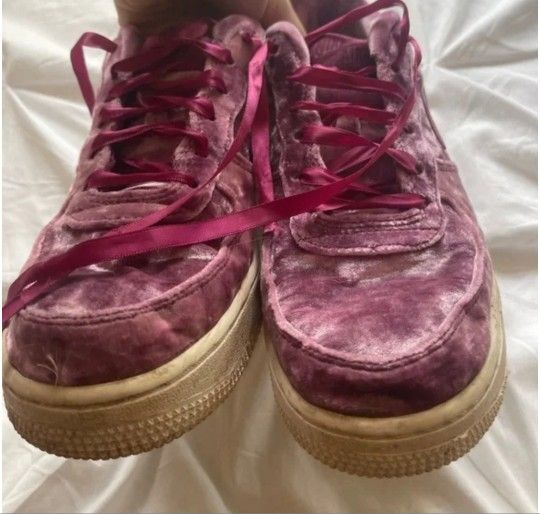 Pink/(purple idrk) laces, special edition Nike sneakers! Bought a couple years ago.