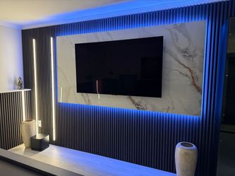 Acoustic Panels and PVC Panels make a living room Pop