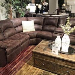 New Brand👍2 Piece Modern Dark Coffee L Shape Sectional Couch🔥Financing Available 👍