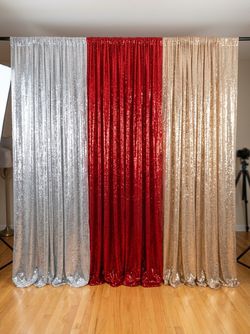 Curtains for decorating your party—there are 6 curtains, $20 per pair.