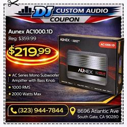 Aunex AC Series Mono Subwoofer Amplifier With Bass Knob Control 2000 Watts AC1000.1D 🚨 Payment Options Available 🚨 No Credit Needed 🚨 
