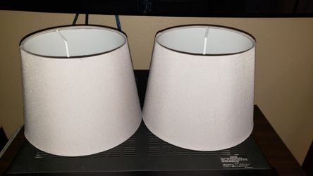 Pair of small gray lamp shades 7"x7"