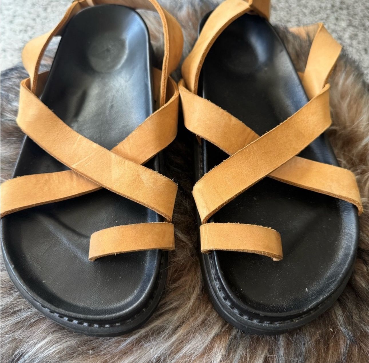 Liberte Leather Gladiator Ankle Strap Sandals SZ 41